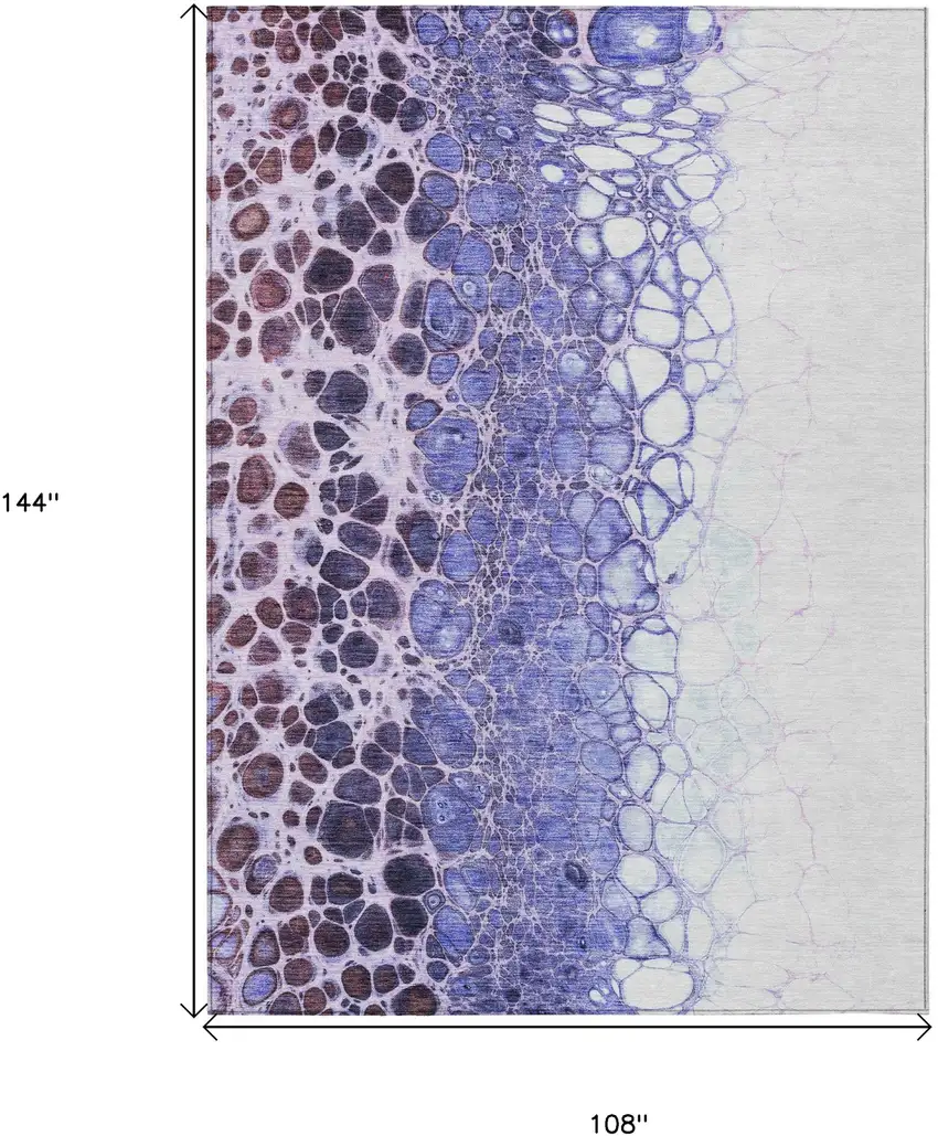 Purple Lilac And Eggplant Abstract Washable Indoor Outdoor Area Rug Photo 3
