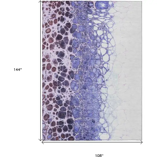 Purple Lilac And Eggplant Abstract Washable Indoor Outdoor Area Rug Photo 3
