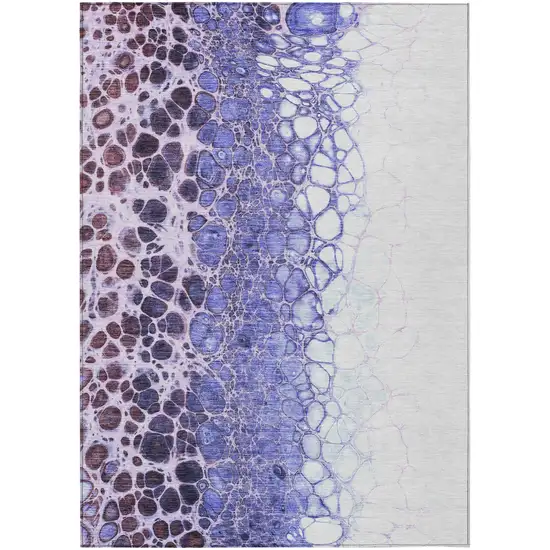 Purple Lilac And Eggplant Abstract Washable Indoor Outdoor Area Rug Photo 1