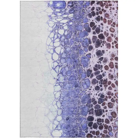 Purple Lilac And Eggplant Abstract Washable Indoor Outdoor Area Rug Photo 6