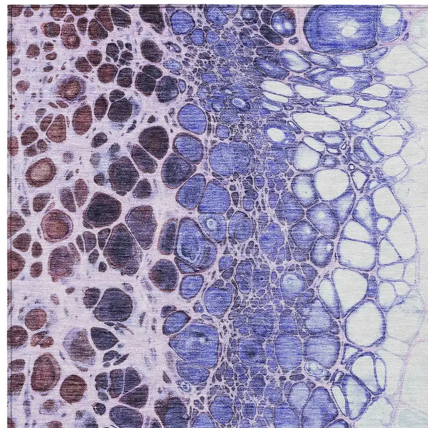 Purple Lilac And Eggplant Abstract Washable Indoor Outdoor Area Rug Photo 5