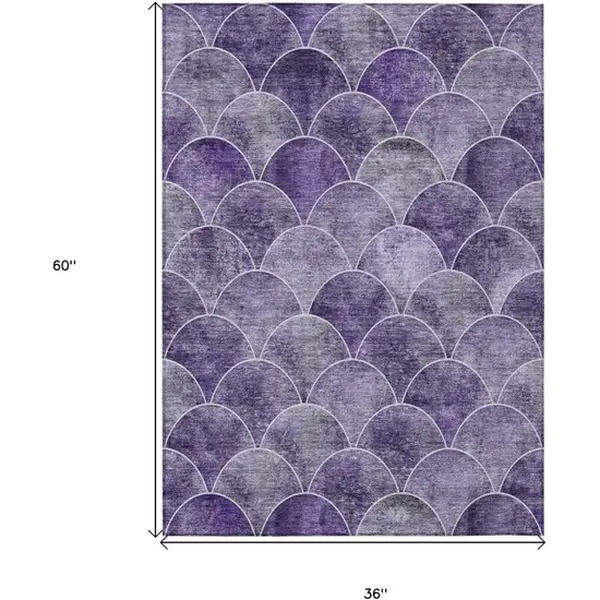 Purple Lilac And Lavender Abstract Washable Indoor Outdoor Area Rug Photo 3