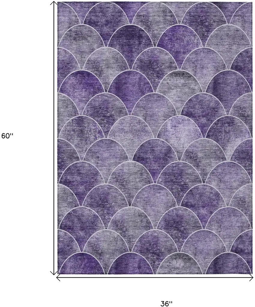 Purple Lilac And Lavender Abstract Washable Indoor Outdoor Area Rug Photo 3