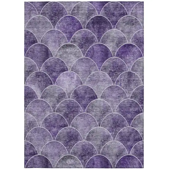 Purple Lilac And Lavender Abstract Washable Indoor Outdoor Area Rug Photo 6