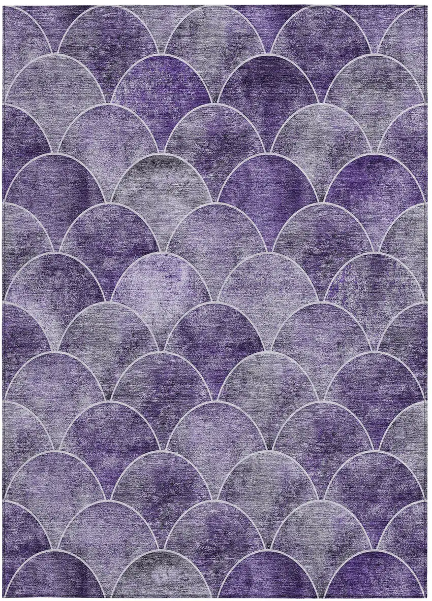 Purple Lilac And Lavender Abstract Washable Indoor Outdoor Area Rug Photo 5