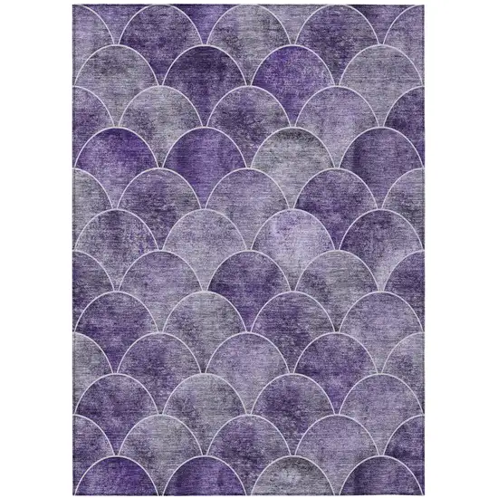 Purple Lilac And Lavender Abstract Washable Indoor Outdoor Area Rug Photo 2