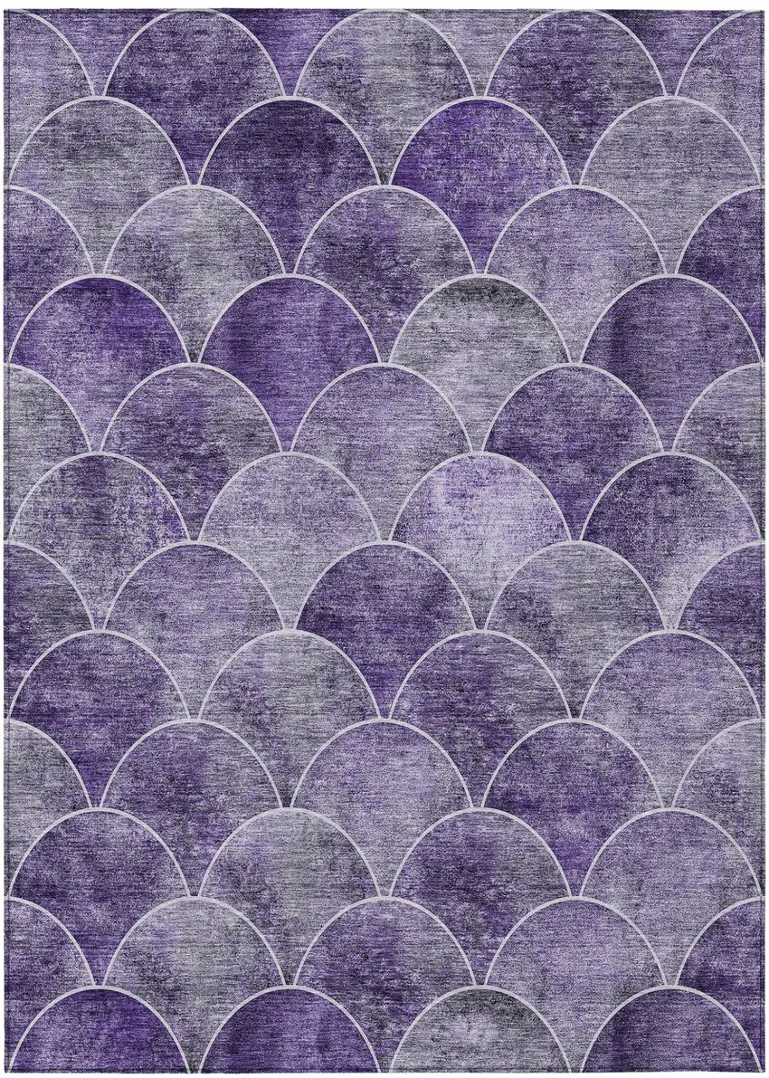 Purple Lilac And Lavender Abstract Washable Indoor Outdoor Area Rug Photo 2