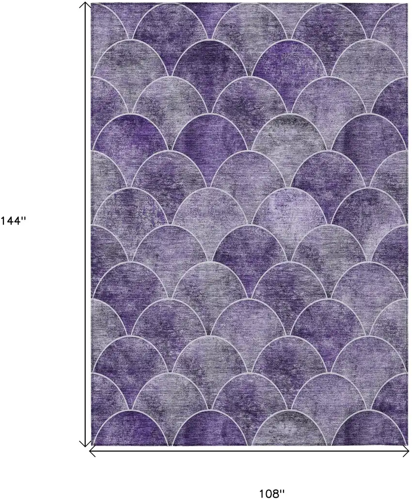 Purple Lilac And Lavender Abstract Washable Indoor Outdoor Area Rug Photo 3