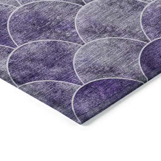 Purple Lilac And Lavender Abstract Washable Indoor Outdoor Area Rug Photo 4