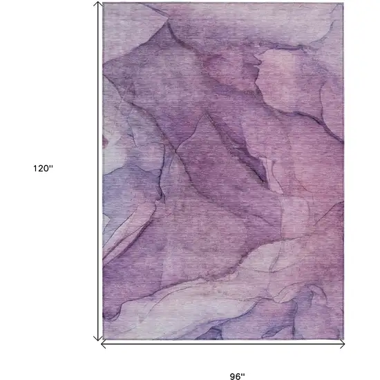 Purple Lilac And Lavender Abstract Washable Indoor Outdoor Area Rug Photo 3