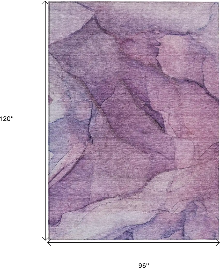 Purple Lilac And Lavender Abstract Washable Indoor Outdoor Area Rug Photo 3
