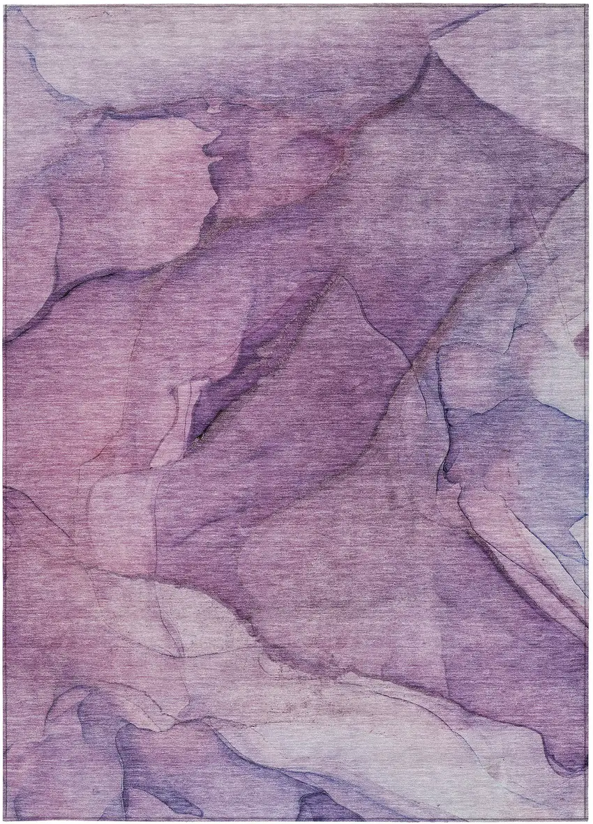 Purple Lilac And Lavender Abstract Washable Indoor Outdoor Area Rug Photo 5