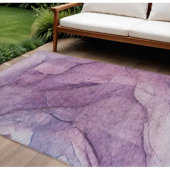 Purple Lilac And Lavender Abstract Washable Indoor Outdoor Area Rug Photo 1