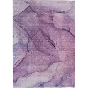 Photo of Purple Lilac And Lavender Abstract Washable Indoor Outdoor Area Rug