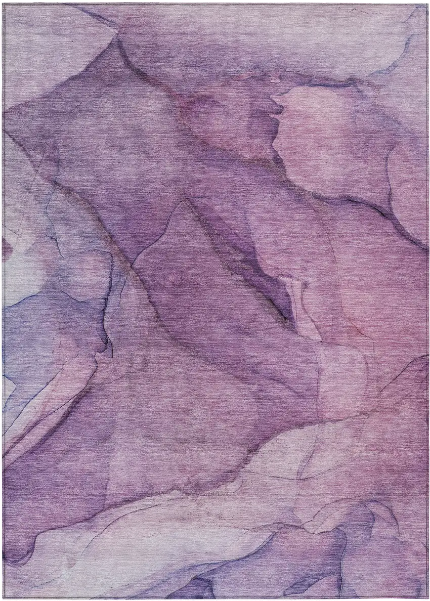 Purple Lilac And Lavender Abstract Washable Indoor Outdoor Area Rug Photo 2