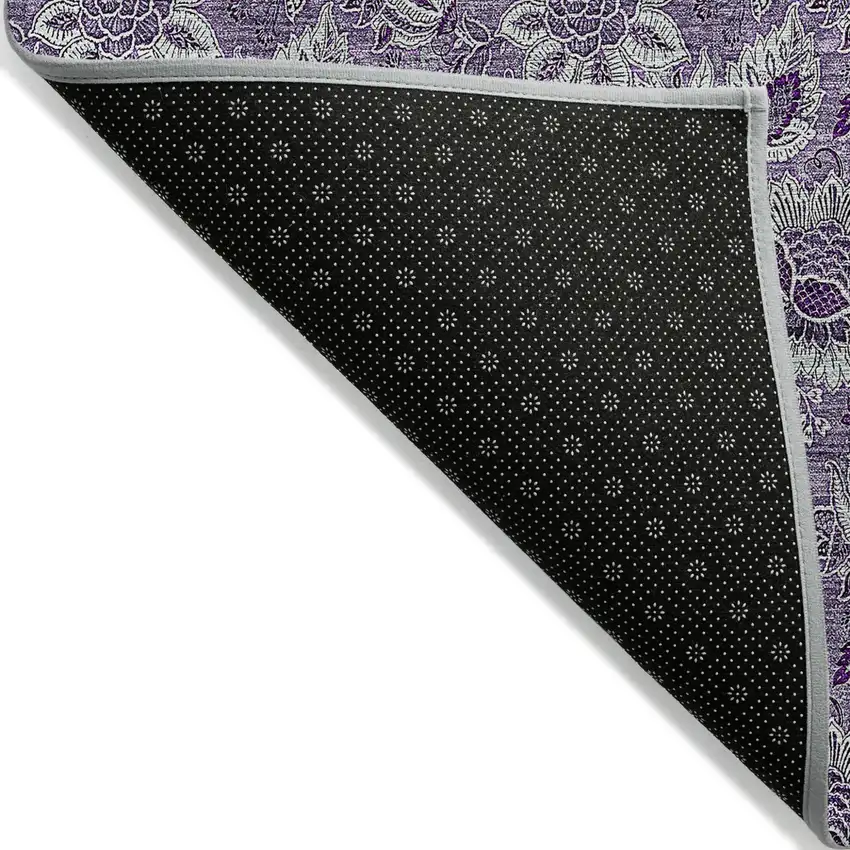Purple Lilac And Lavender Floral Washable Indoor Outdoor Area Rug Photo 4