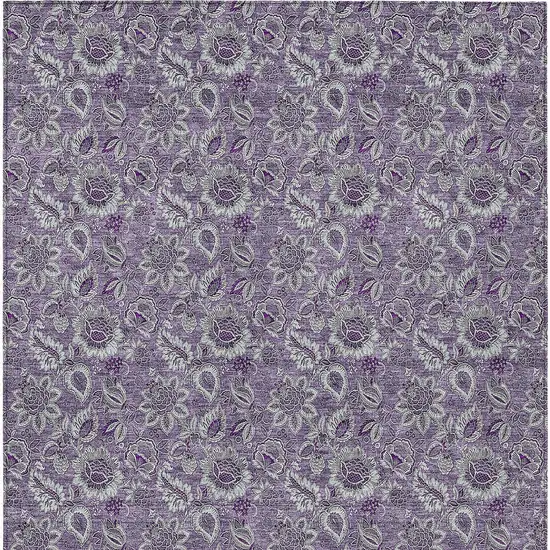 Purple Lilac And Lavender Floral Washable Indoor Outdoor Area Rug Photo 6