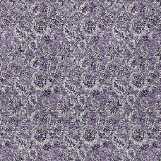 Purple Lilac And Lavender Floral Washable Indoor Outdoor Area Rug Photo 5