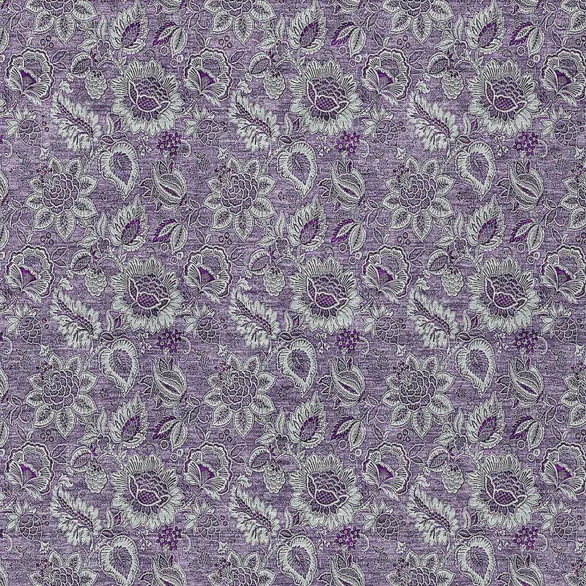 Purple Lilac And Lavender Floral Washable Indoor Outdoor Area Rug Photo 5