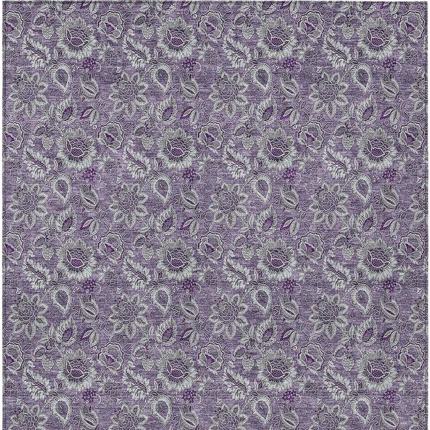 Purple Lilac And Lavender Floral Washable Indoor Outdoor Area Rug Photo 7