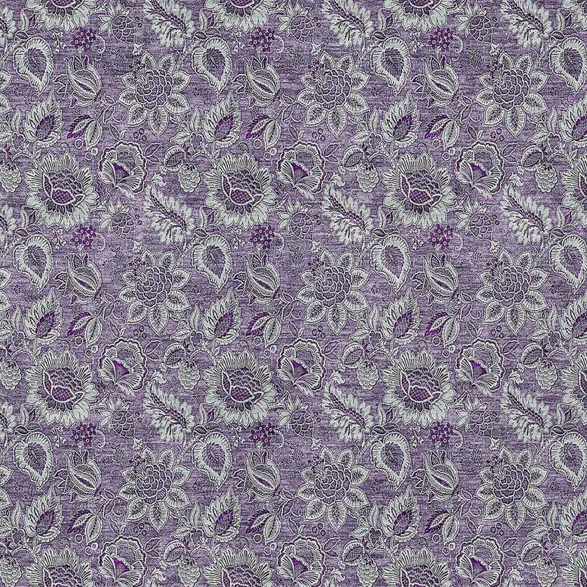 Purple Lilac And Lavender Floral Washable Indoor Outdoor Area Rug Photo 6