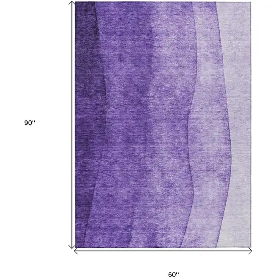 Purple Lilac And Lavender Ombre Washable Indoor Outdoor Area Rug Photo 9