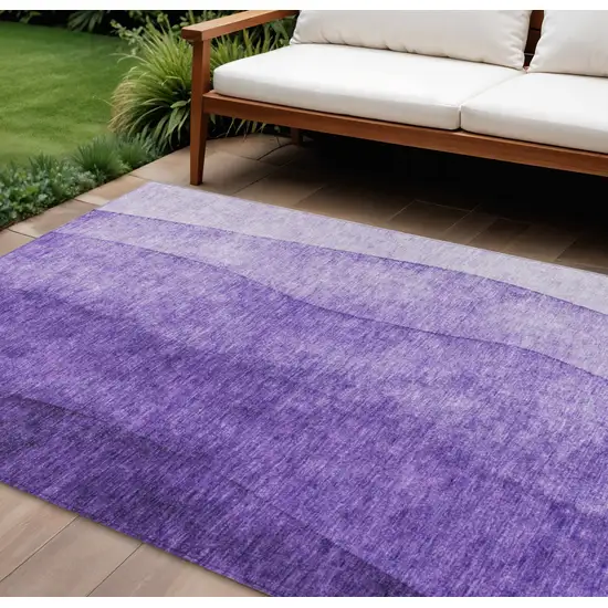 Purple Lilac And Lavender Ombre Washable Indoor Outdoor Area Rug Photo 1