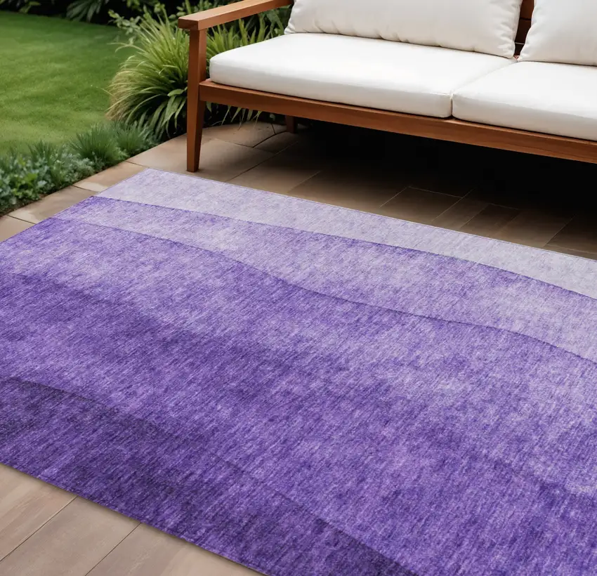 Purple Lilac And Lavender Ombre Washable Indoor Outdoor Area Rug Photo 1