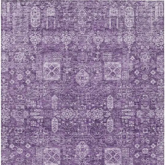 Purple Lilac And Lavender Oriental Washable Indoor Outdoor Area Rug Photo 7