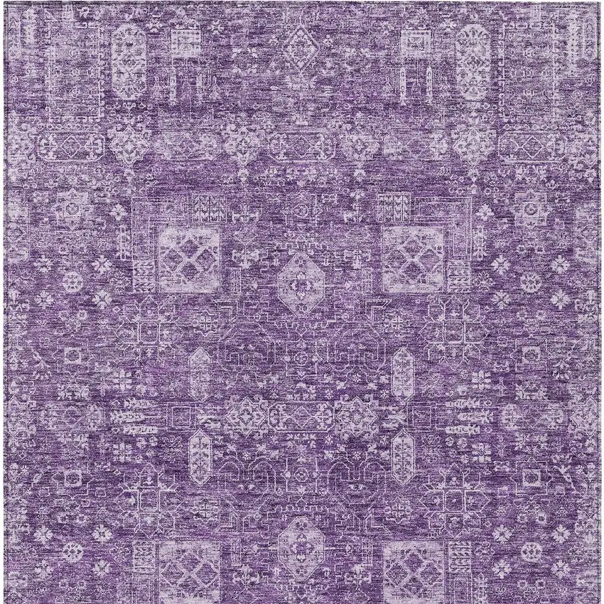 Purple Lilac And Lavender Oriental Washable Indoor Outdoor Area Rug Photo 7