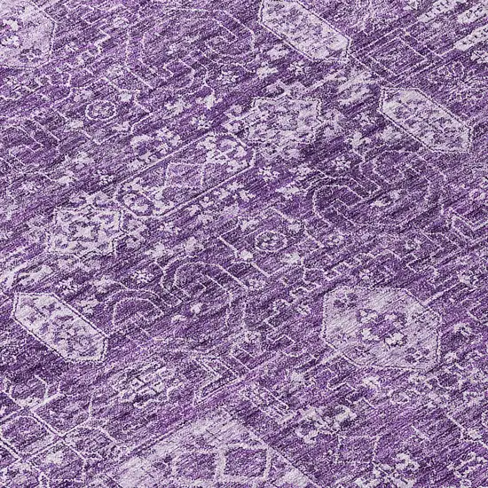 Purple Lilac And Lavender Oriental Washable Indoor Outdoor Area Rug Photo 5
