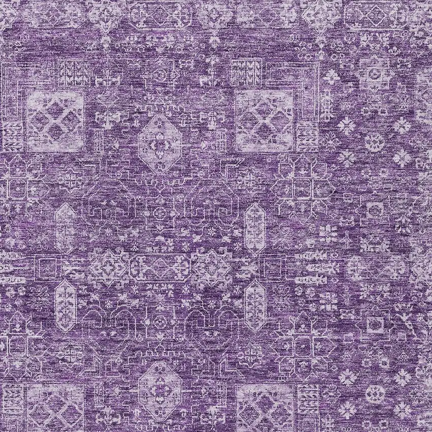 Purple Lilac And Lavender Oriental Washable Indoor Outdoor Area Rug Photo 6