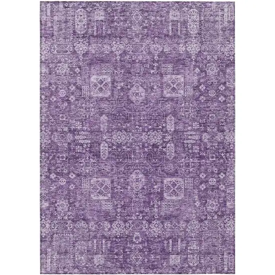 Purple Lilac And Lavender Oriental Washable Indoor Outdoor Area Rug Photo 1