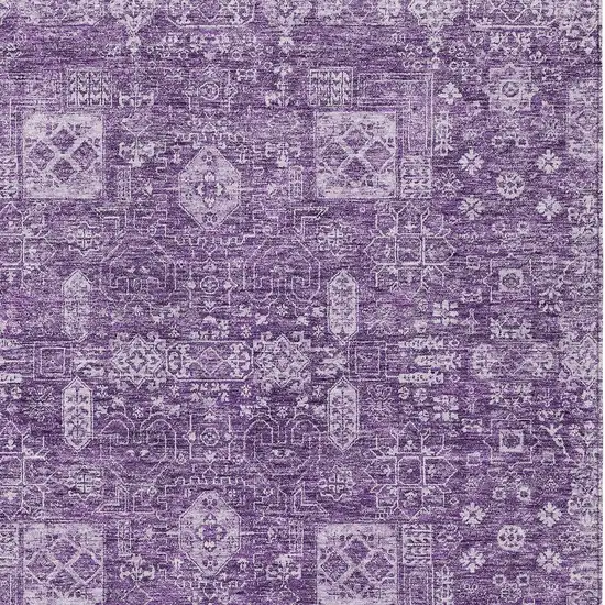 Purple Lilac And Lavender Oriental Washable Indoor Outdoor Area Rug Photo 5