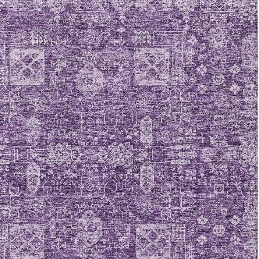 Purple Lilac And Lavender Oriental Washable Indoor Outdoor Area Rug Photo 5