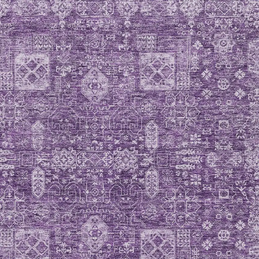 Purple Lilac And Lavender Oriental Washable Indoor Outdoor Area Rug Photo 5