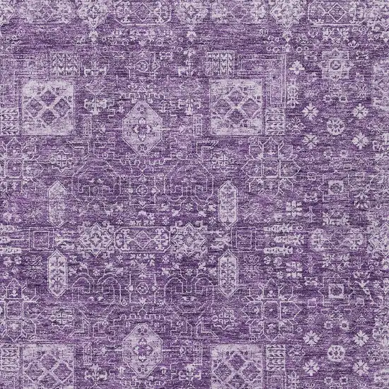 Purple Lilac And Lavender Oriental Washable Indoor Outdoor Area Rug Photo 5