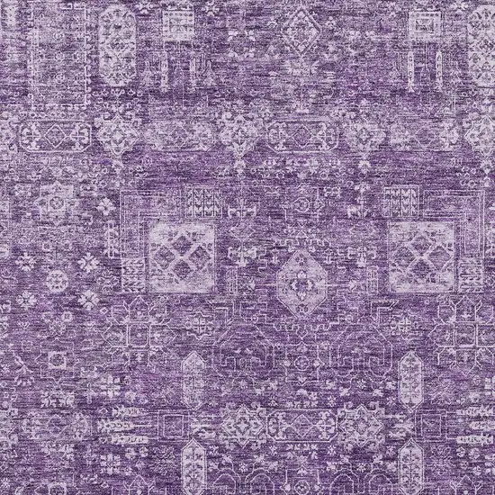 Purple Lilac And Lavender Oriental Washable Indoor Outdoor Area Rug Photo 5