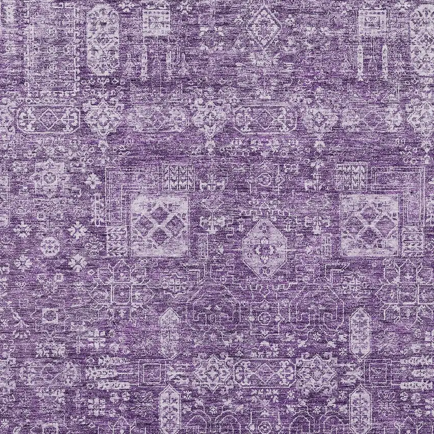 Purple Lilac And Lavender Oriental Washable Indoor Outdoor Area Rug Photo 5