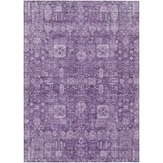 Purple Lilac And Lavender Oriental Washable Indoor Outdoor Area Rug Photo 1