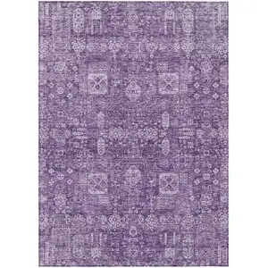 Photo of Purple Lilac And Lavender Oriental Washable Indoor Outdoor Area Rug