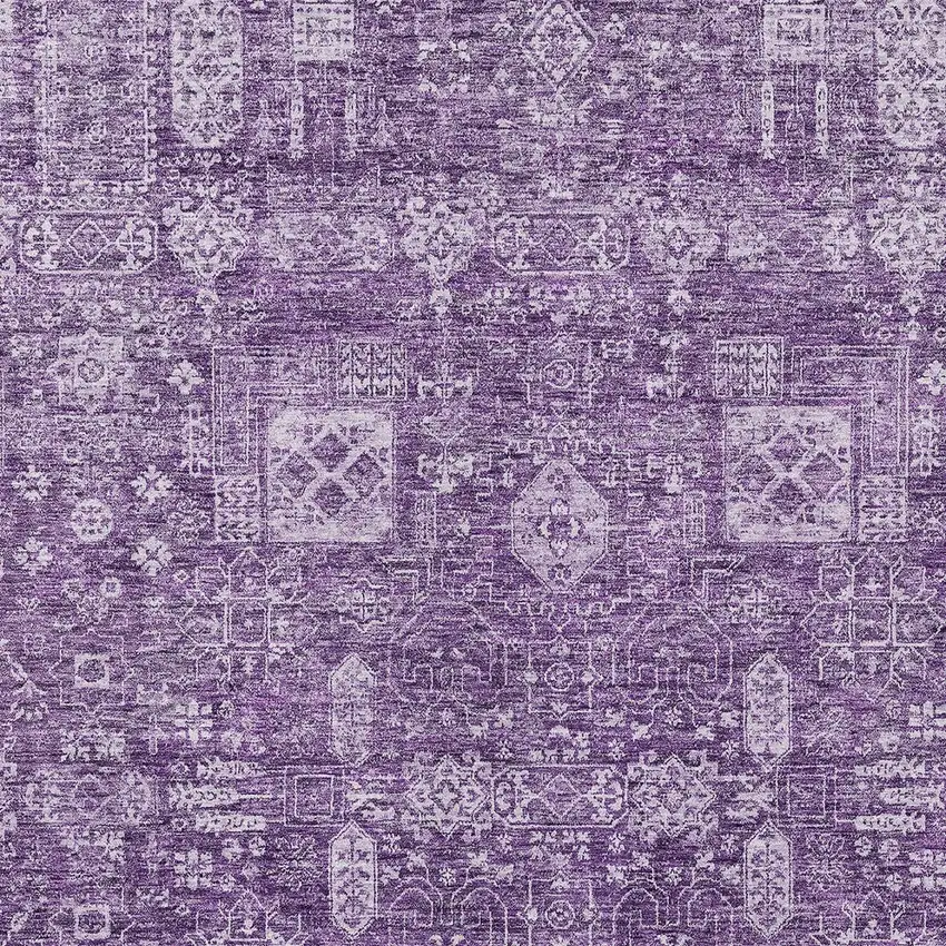 Purple Lilac And Lavender Oriental Washable Indoor Outdoor Area Rug Photo 7