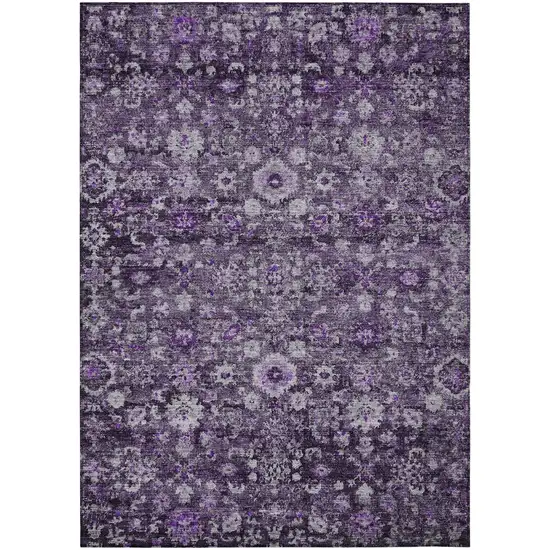 Purple Lilac And Lavender Oriental Washable Indoor Outdoor Area Rug Photo 2