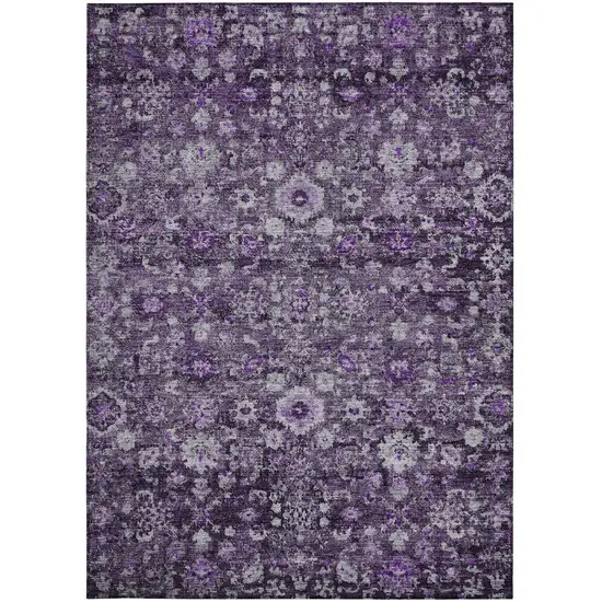 Purple Lilac And Lavender Oriental Washable Indoor Outdoor Area Rug Photo 6