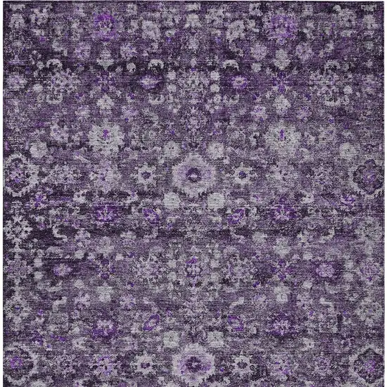 Purple Lilac And Lavender Oriental Washable Indoor Outdoor Area Rug Photo 4