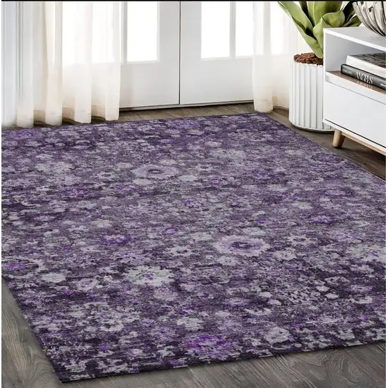 Purple Lilac And Lavender Oriental Washable Indoor Outdoor Area Rug Photo 8