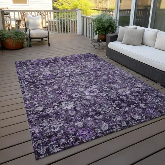 Purple Lilac And Lavender Oriental Washable Indoor Outdoor Area Rug Photo 7
