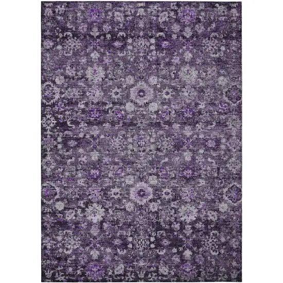 Purple Lilac And Lavender Oriental Washable Indoor Outdoor Area Rug Photo 2