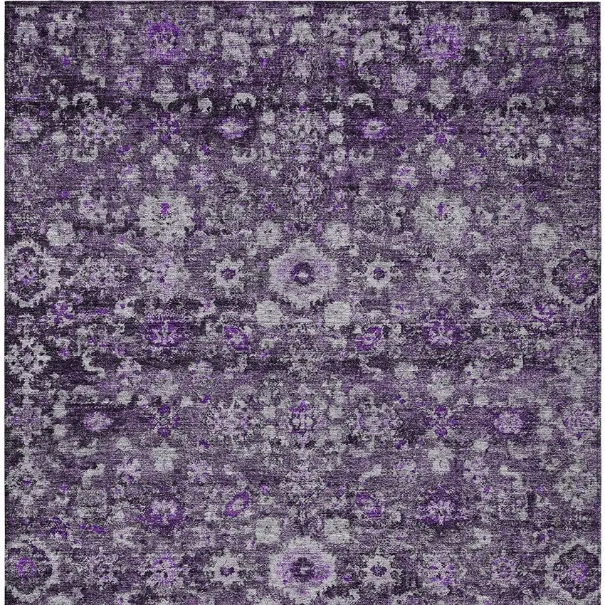 Purple Lilac And Lavender Oriental Washable Indoor Outdoor Area Rug Photo 6