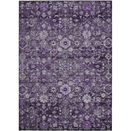 Purple Lilac And Lavender Oriental Washable Indoor Outdoor Area Rug Photo 4